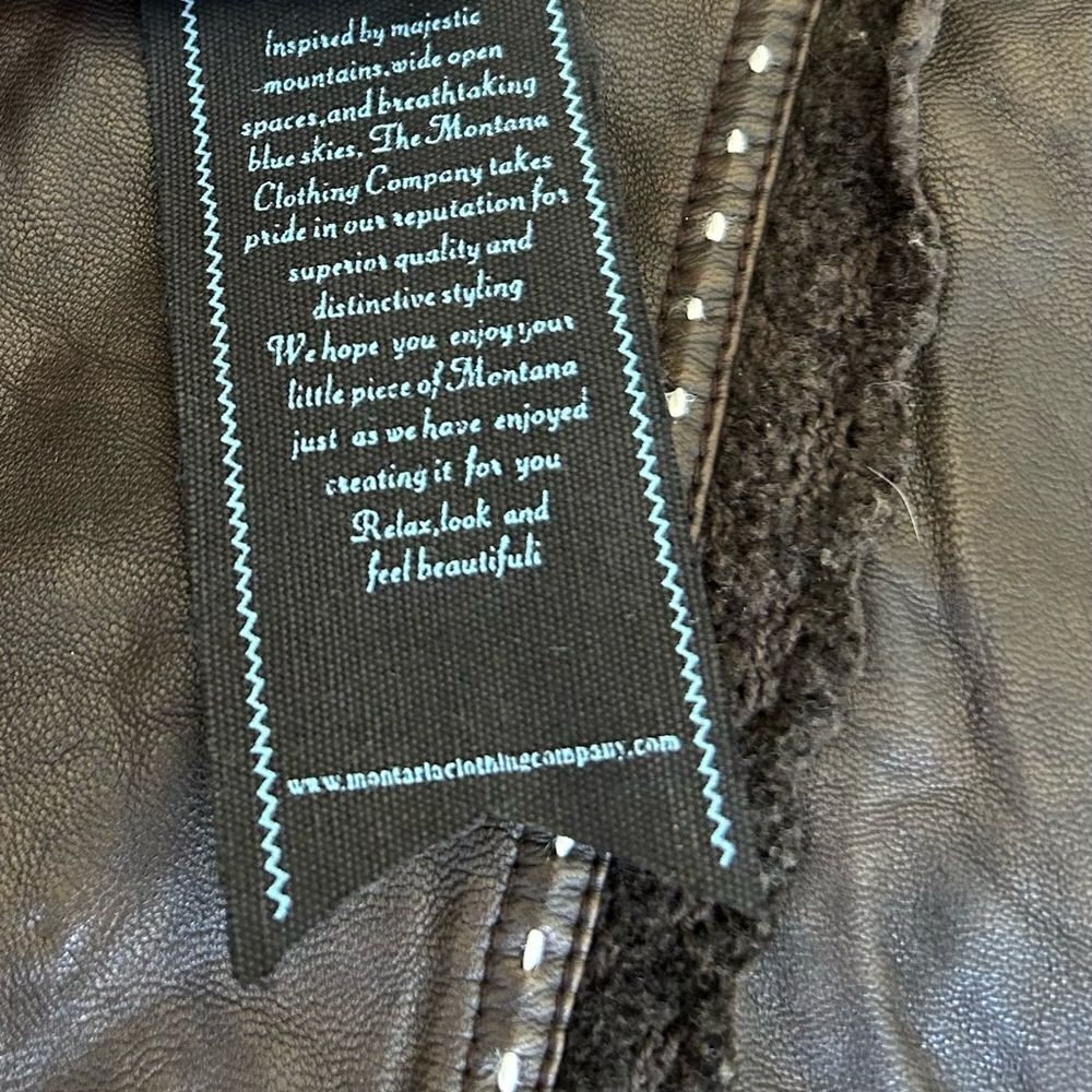 Montana Company Brown Faux Leather Western Jacket Size Small New with tags - Picture 5 of 12